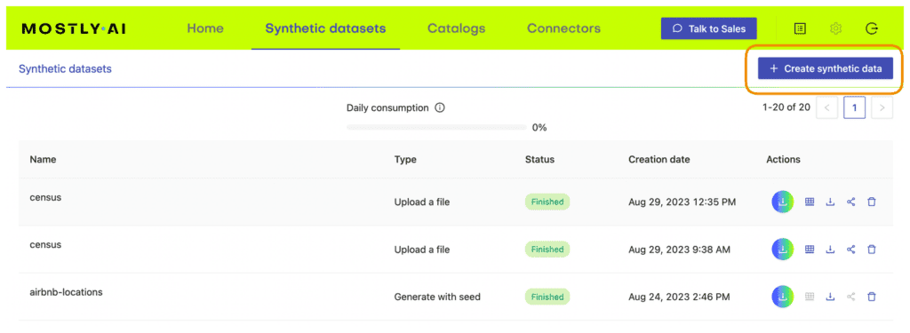 Perform conditional data generation - MOSTLY AI powered by Syntho