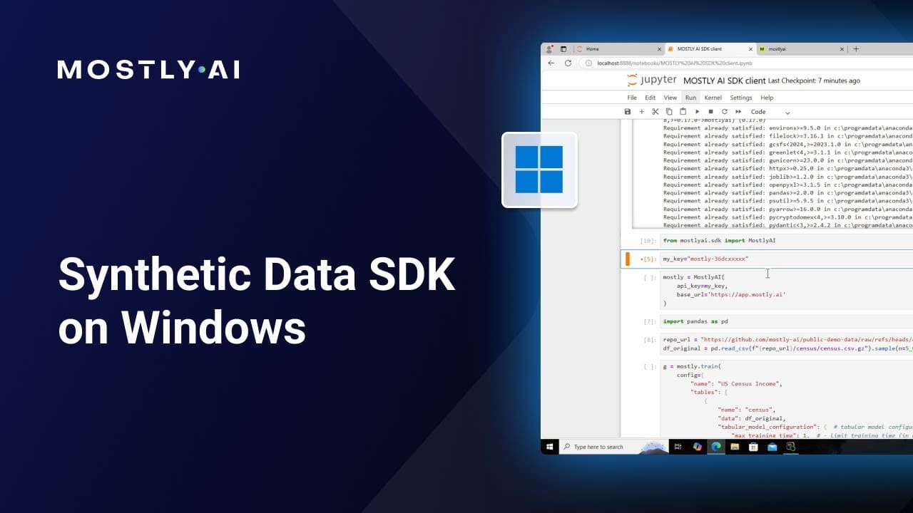 MOSTLY AI Synthetic Data SDK on Windows - MOSTLY AI powered by Syntho