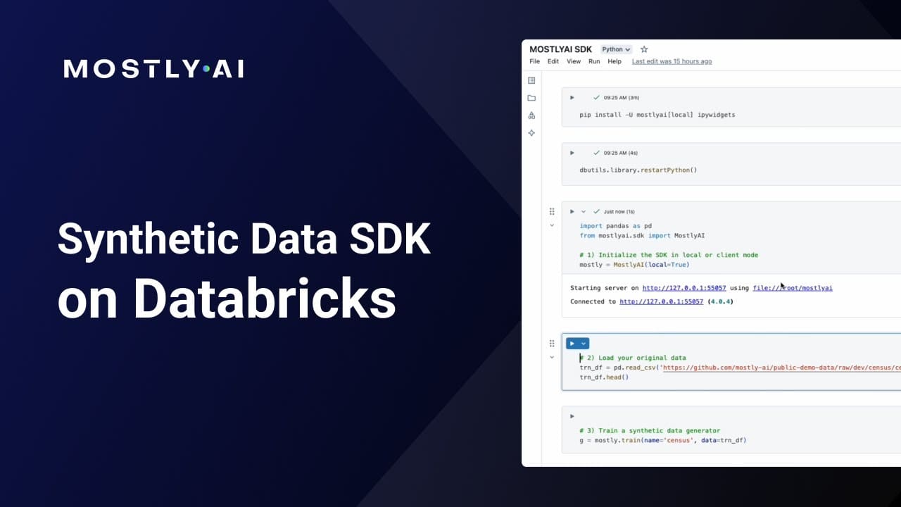 Synthetic Data SDK on Databricks - MOSTLY AI powered by Syntho